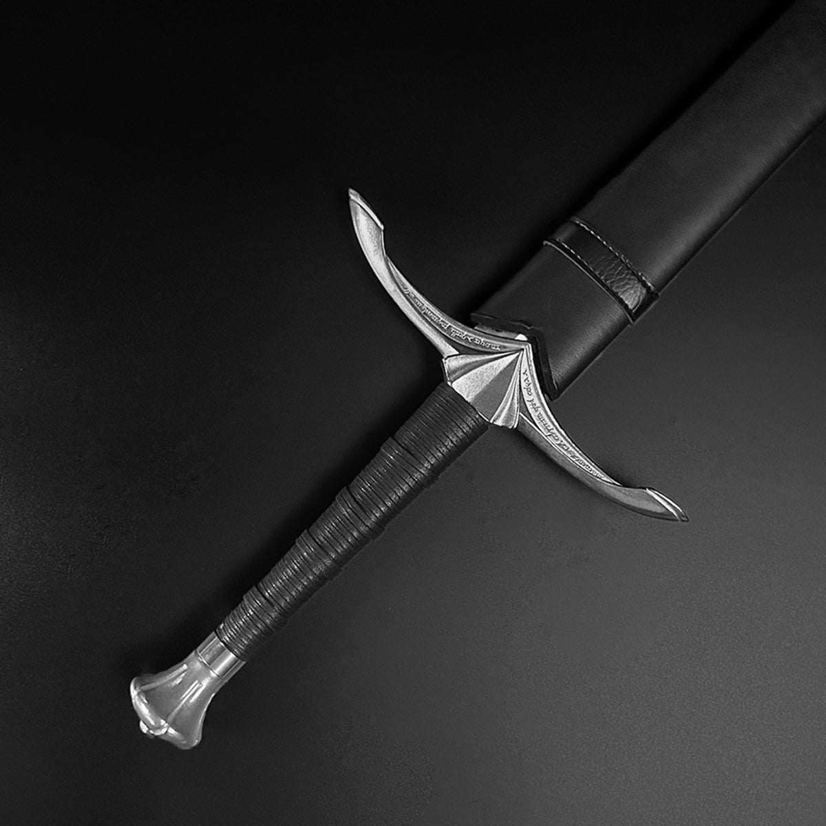 39.75" Hand Forged Medieval  Sword w/ Leather Strips