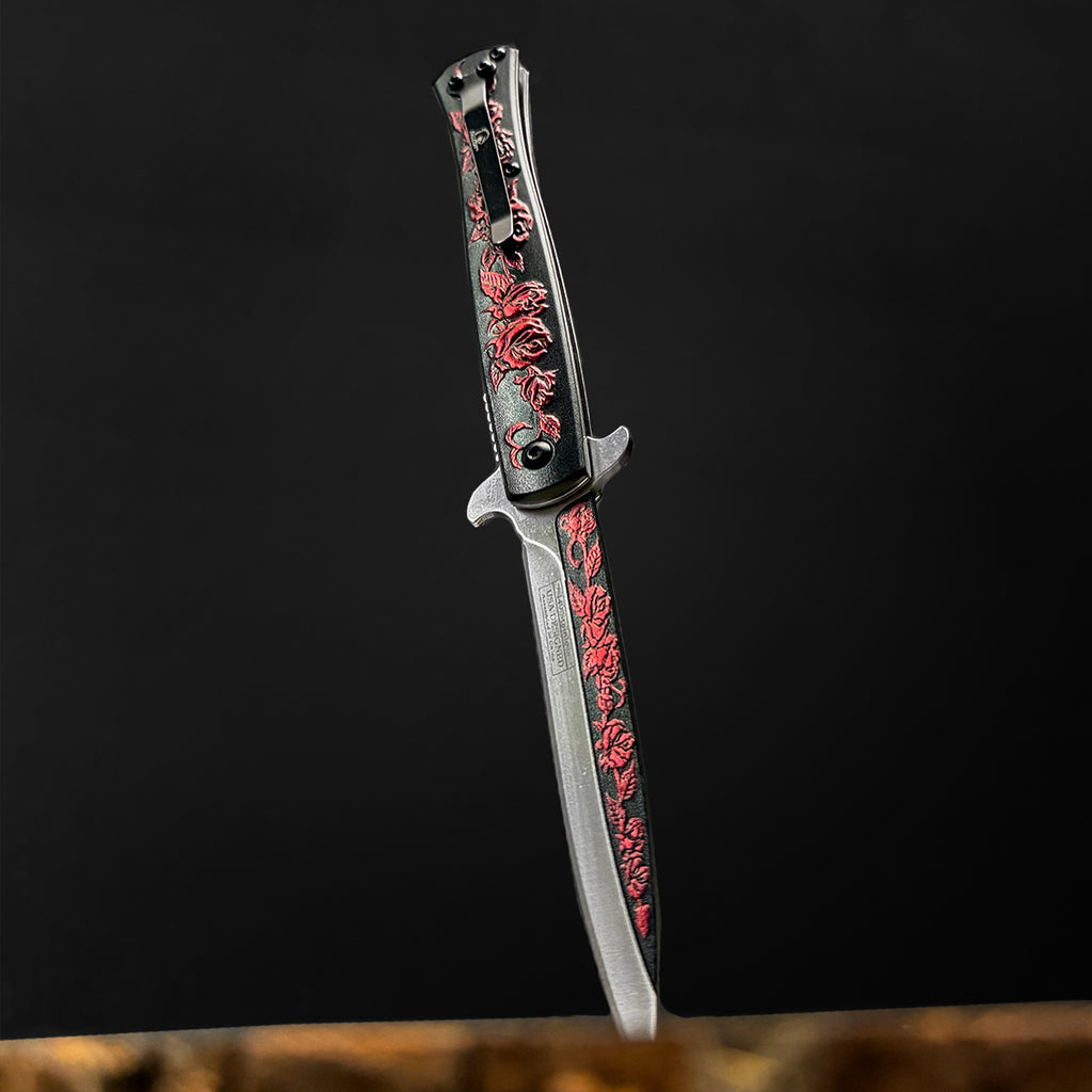 Falcon Roses Spring Assisted Pocket Knife
