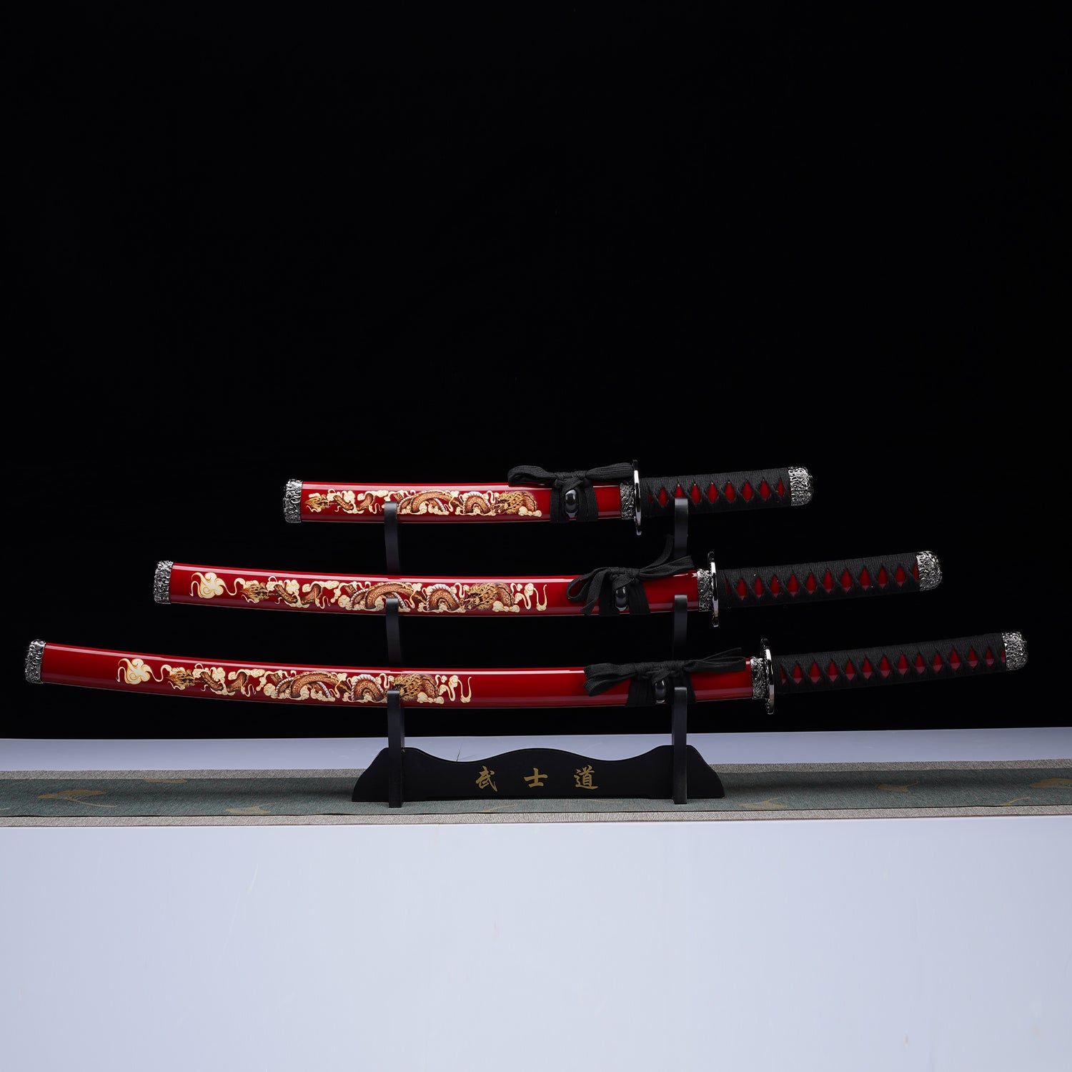 3Pcs Samurai sword set, Plastic scabbard