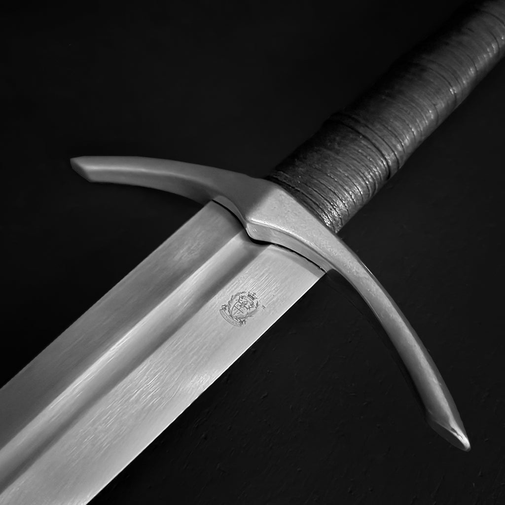Hand-Forged 1060 Steel Medieval Sword with Leather Strips | SSM017