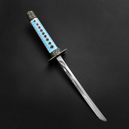 Blue Mini Katana Letter Opener with Stand