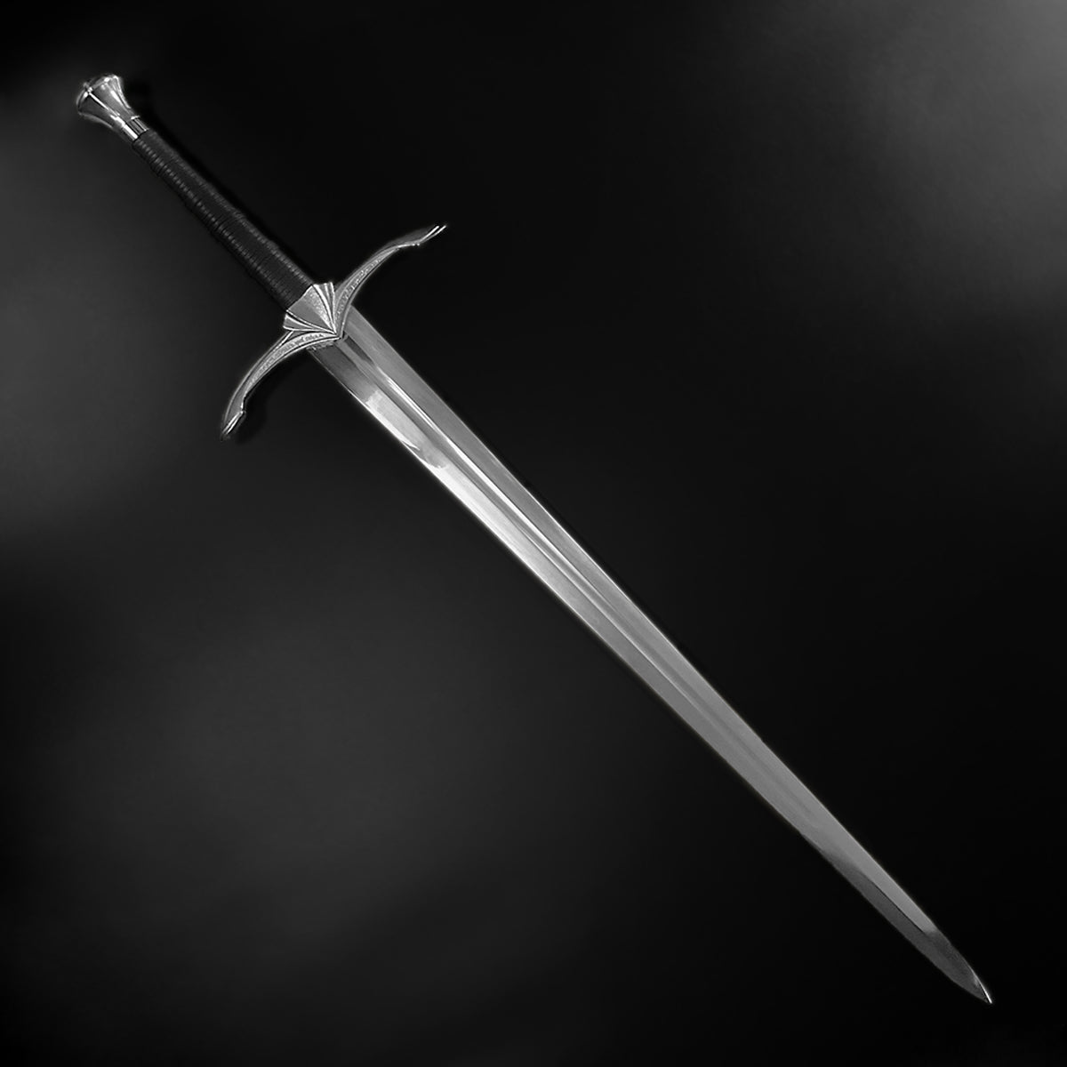 39.75" Hand Forged Medieval  Sword w/ Leather Strips