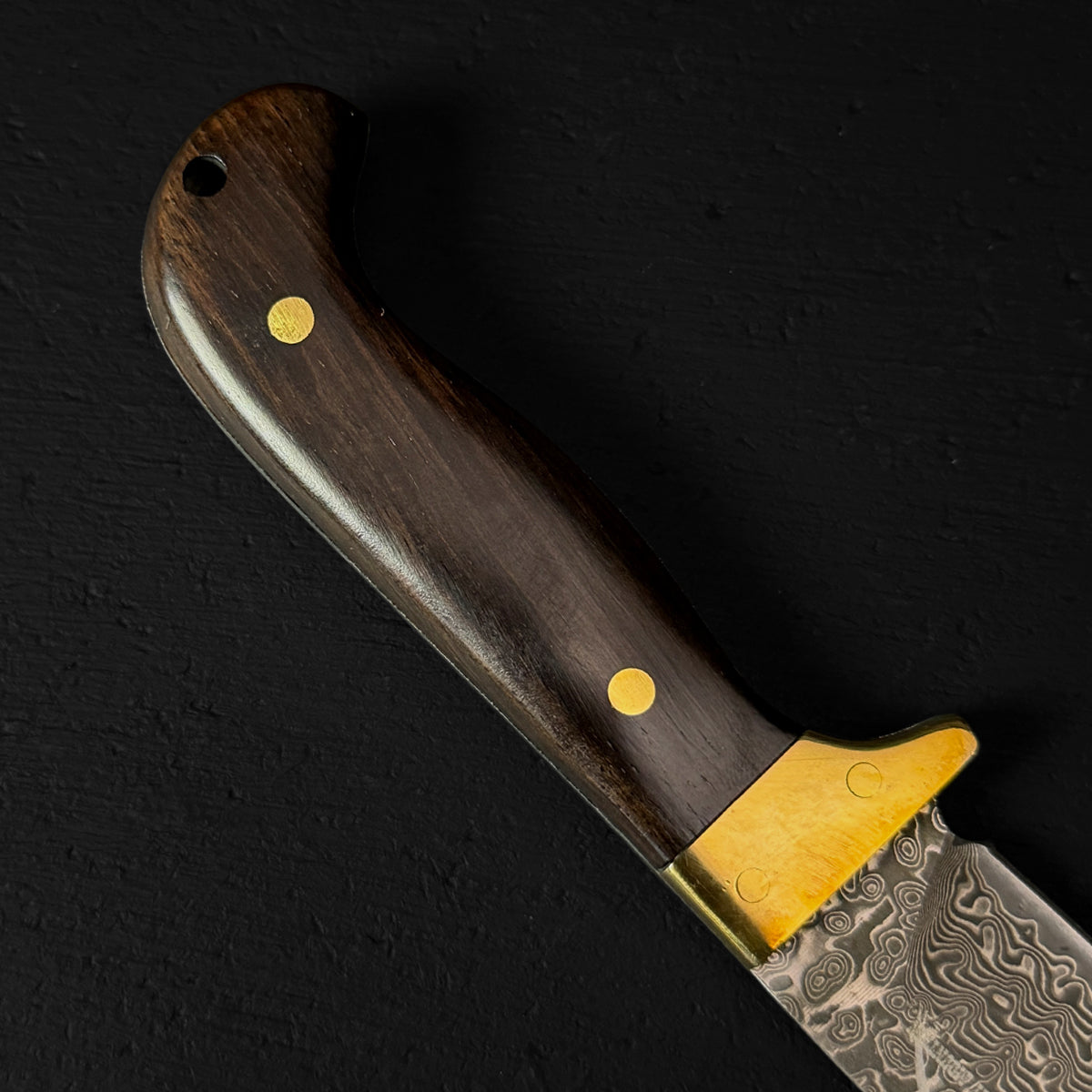 Rocky Mountain Damascus Hunting Knife - Brown Wood | KCM633WD