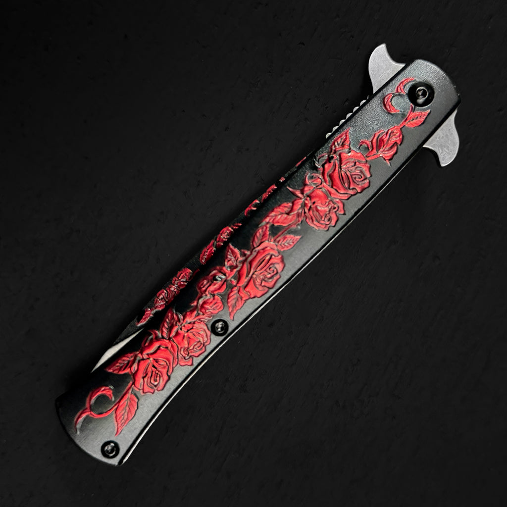 Falcon Roses Spring Assisted Pocket Knife
