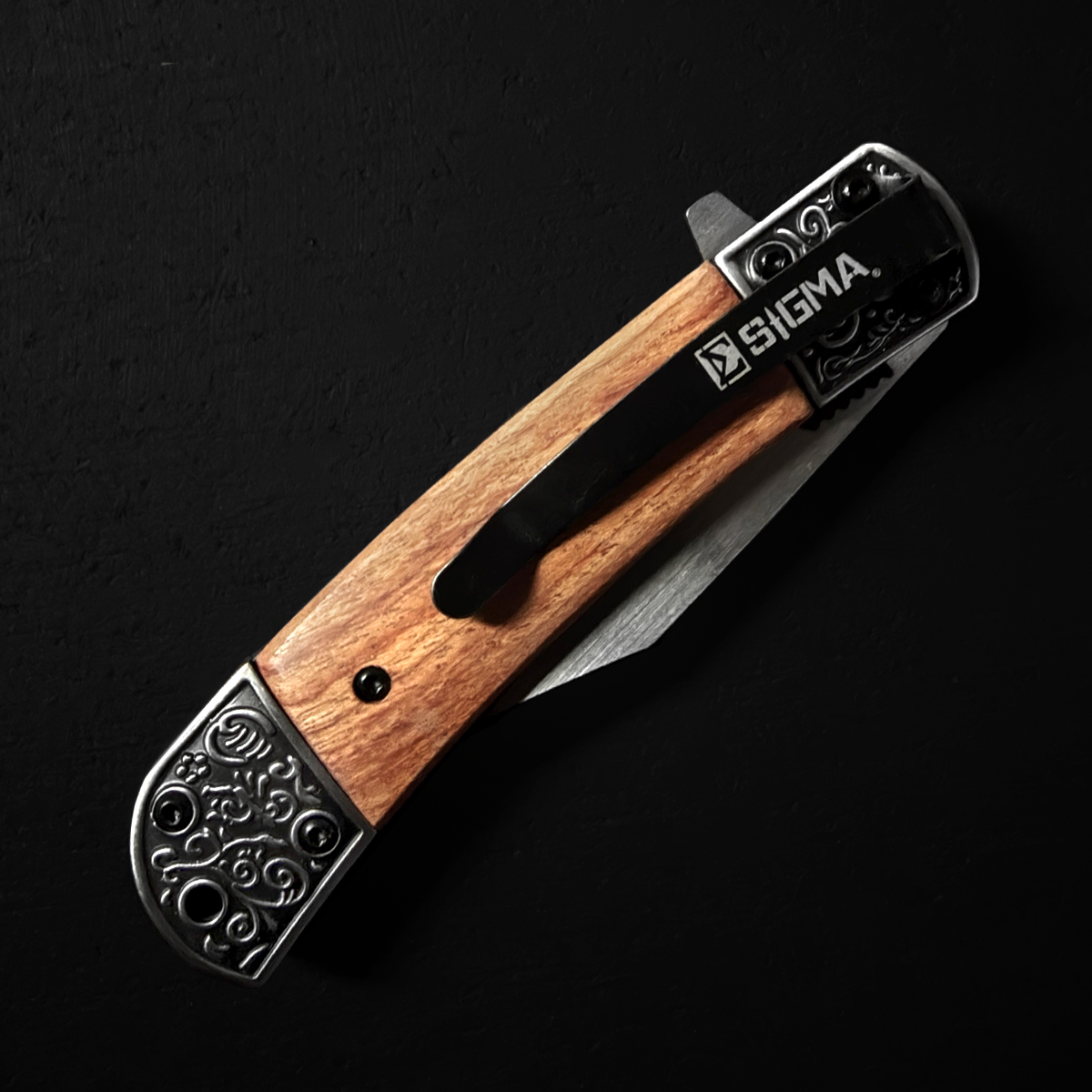 Sigma Wooden Handle Ball Bearing Pocket Knife