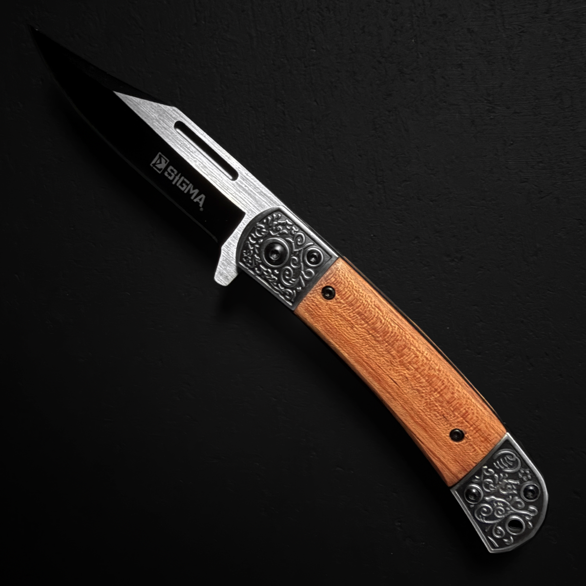 Sigma Wooden Handle Ball Bearing Pocket Knife