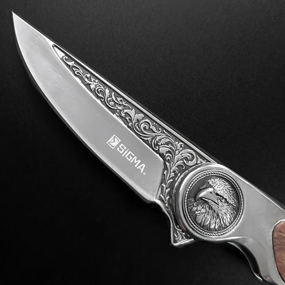 Sigma Folding Knife - Eagle Wood Handle