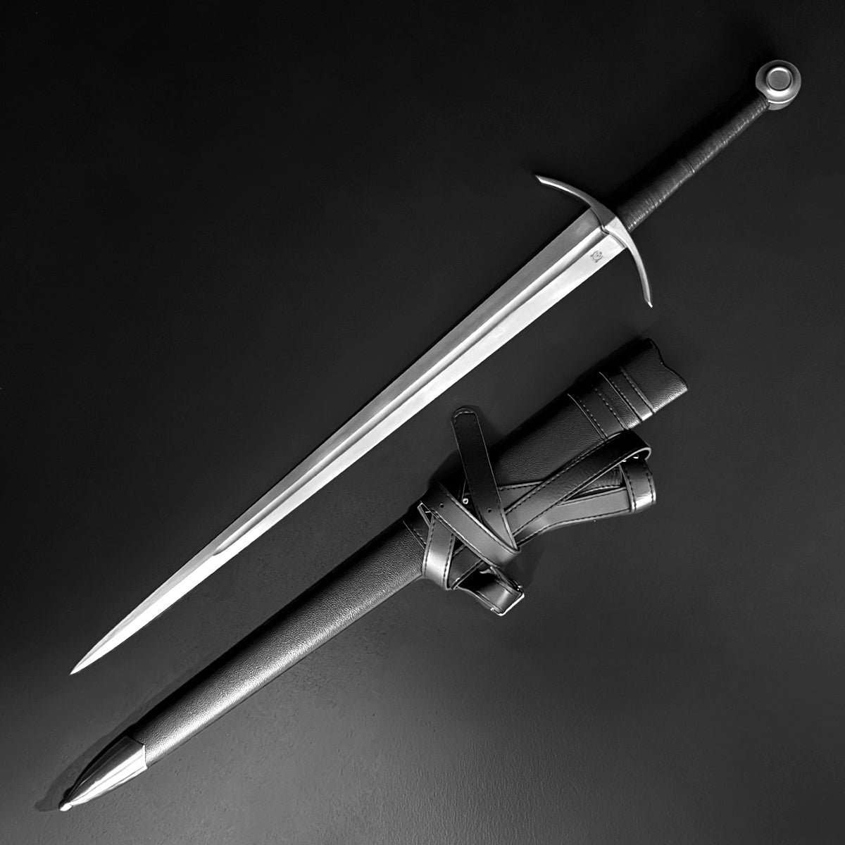Hand Forged Medieval Sword w/ Leather Strips