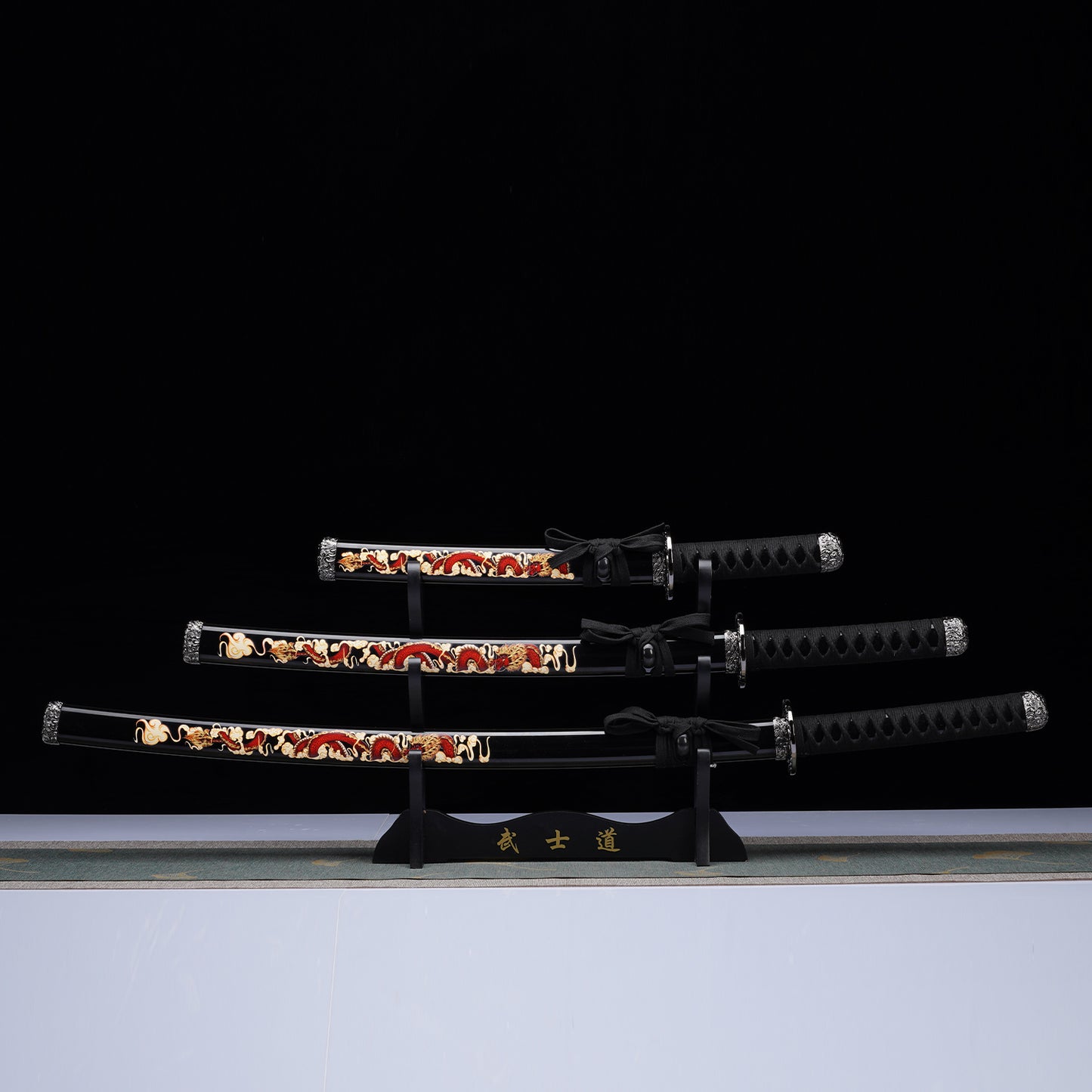 3 Pcs Samurai sword set with Stand