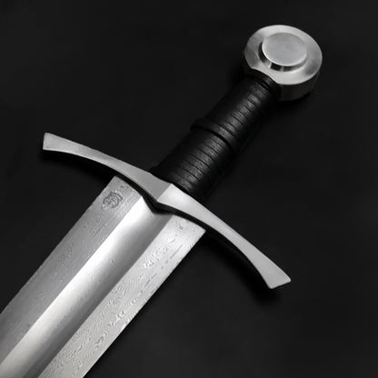 37.8"  Hand-Forged Full-Tang Damascus Steel Medieval Sword