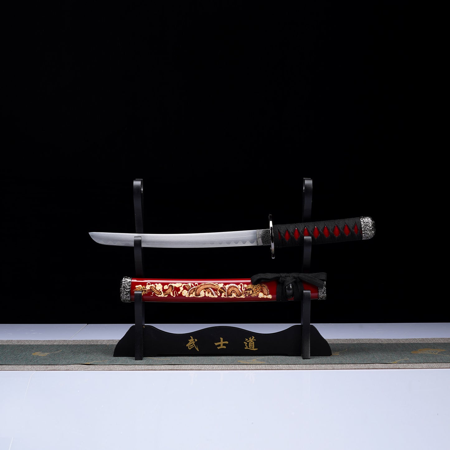 3Pcs Samurai sword Red set with Stand