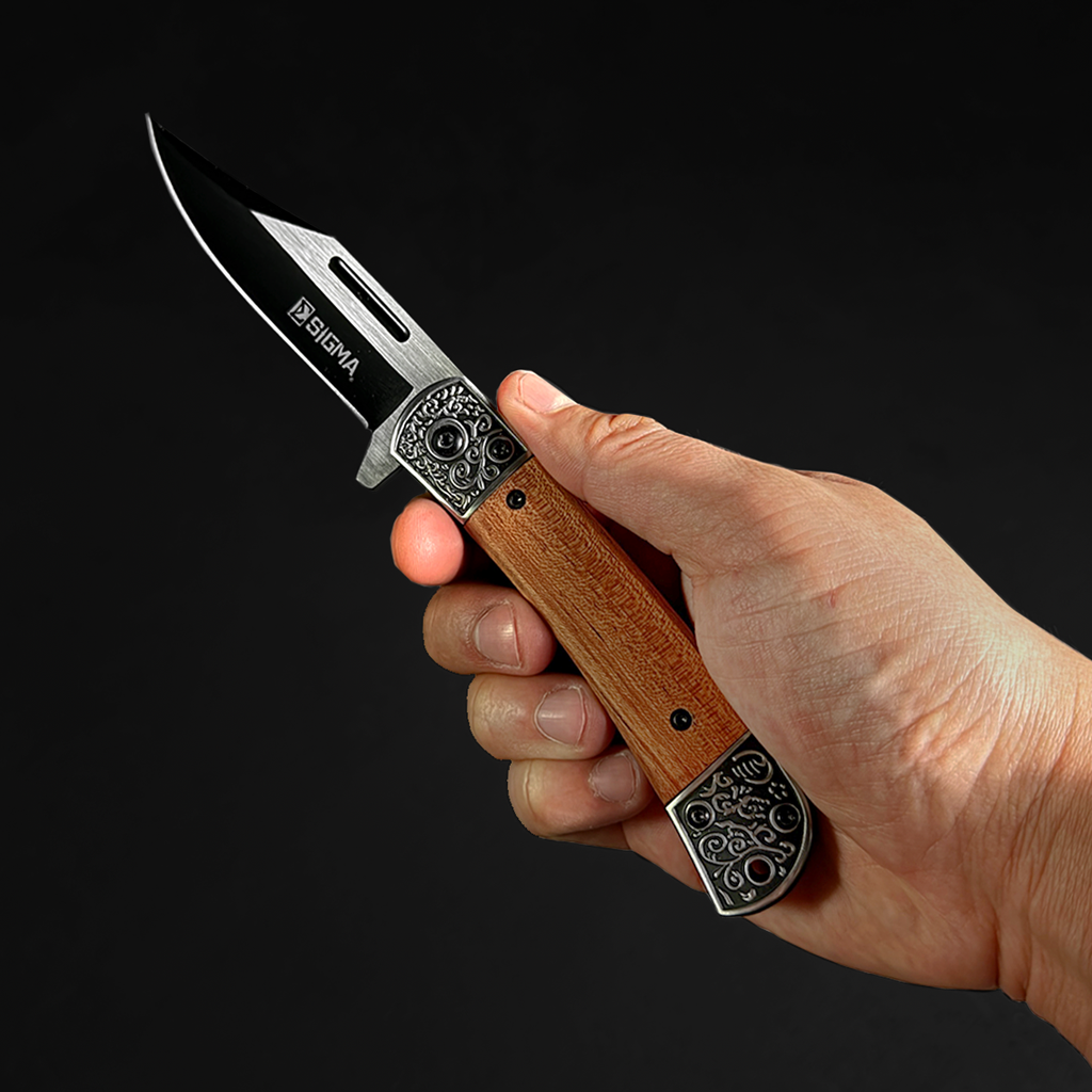 Sigma Wooden Handle Ball Bearing Pocket Knife