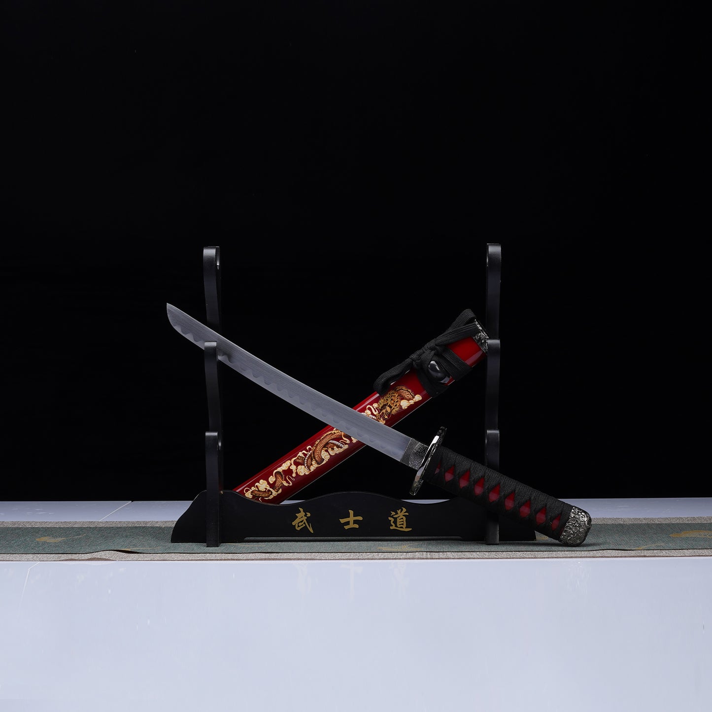 3Pcs Samurai sword Red set with Stand