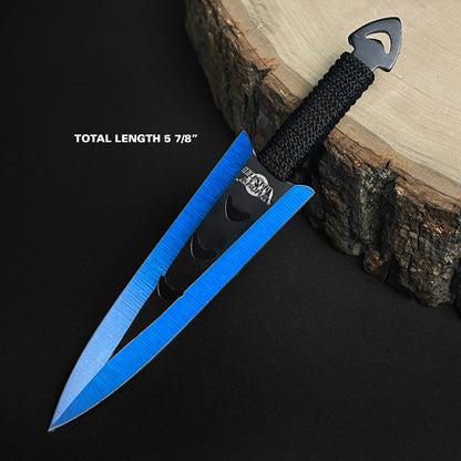 Target Master 6 PC 6" Overall Arrow Head Blue Throwing Knife Set
