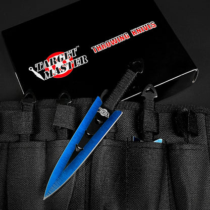 Target Master 6 PC 6" Overall Arrow Head Blue Throwing Knife Set