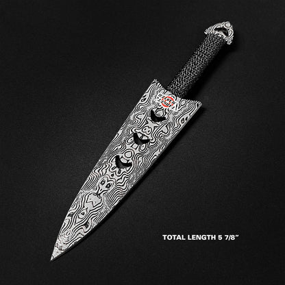 Target Master 6 PC 6" Overall Arrow Head Damascus Throwing Knife Set