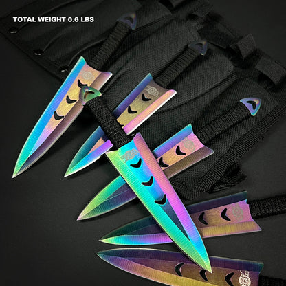 Target Master 6 PC 6" Overall Arrow Head Rainbow Throwing Knife Set