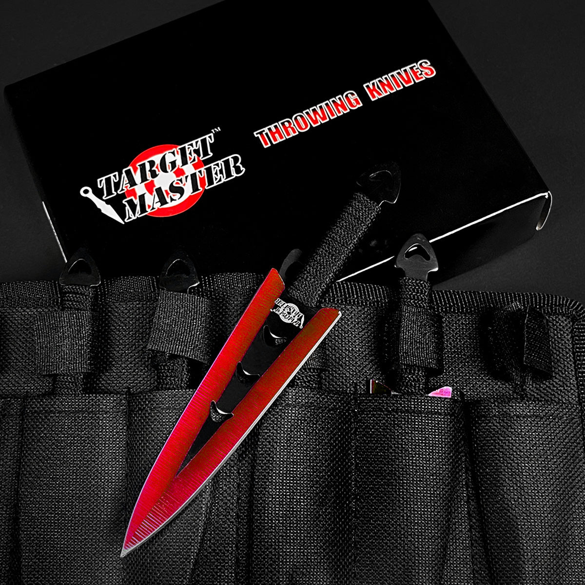Target Master 6 PC 6" Overall Arrow Head Red Throwing Knife Set