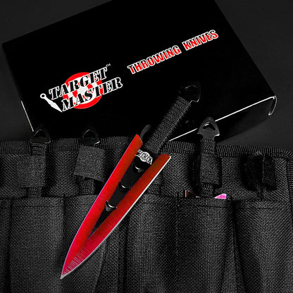 Target Master 6 PC 6" Overall Arrow Head Red Throwing Knife Set