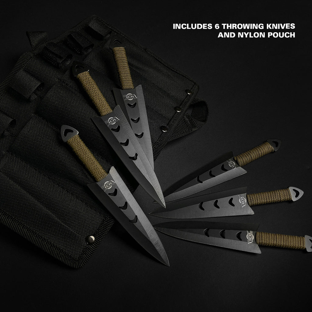 Target Master 6 PC 6" Overall Arrow Head Throwing Knife Set
