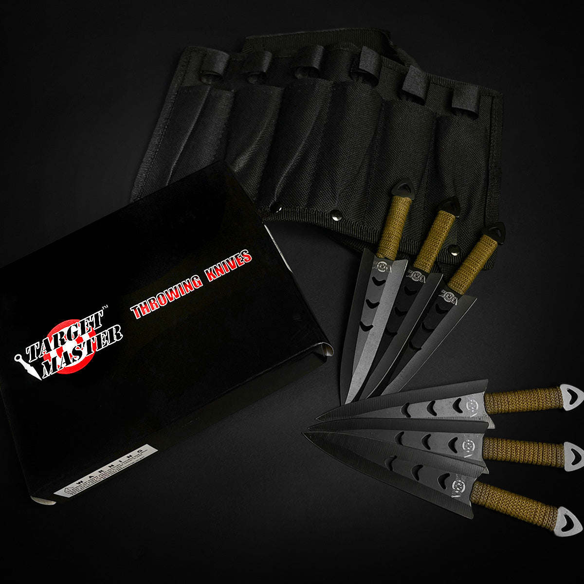 Target Master 6 PC 6" Overall Arrow Head Throwing Knife Set