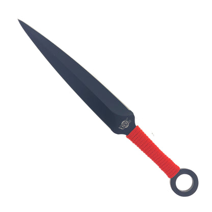 12 PCS Ninja Kunai Set 8 1/2" Length Red Cord & Sheath