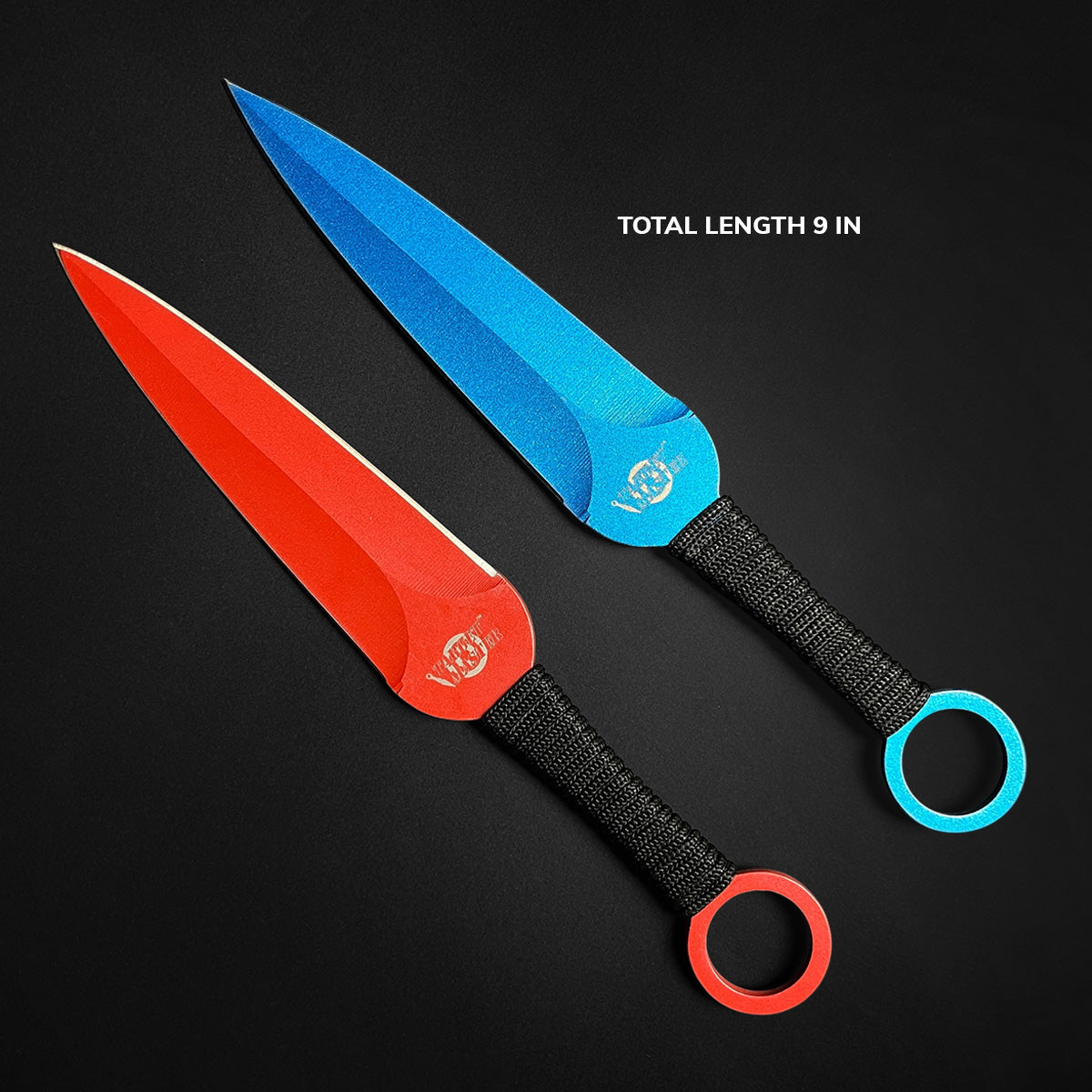 Target Master 6 PCS Blue & Red 9" Ninja Kunai Set w/ Dart Board
