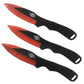 Target Master 3 Pcs Red Throwing Knife Set 8" Overall Length W/ Nylon Sheath