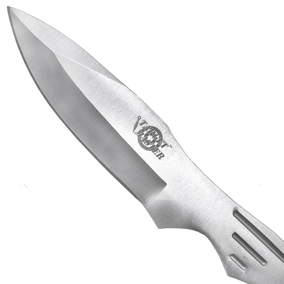 Target Master 3 Pcs Silver Throwing Knife Set 8" Overall Length W/ Nylon Sheath