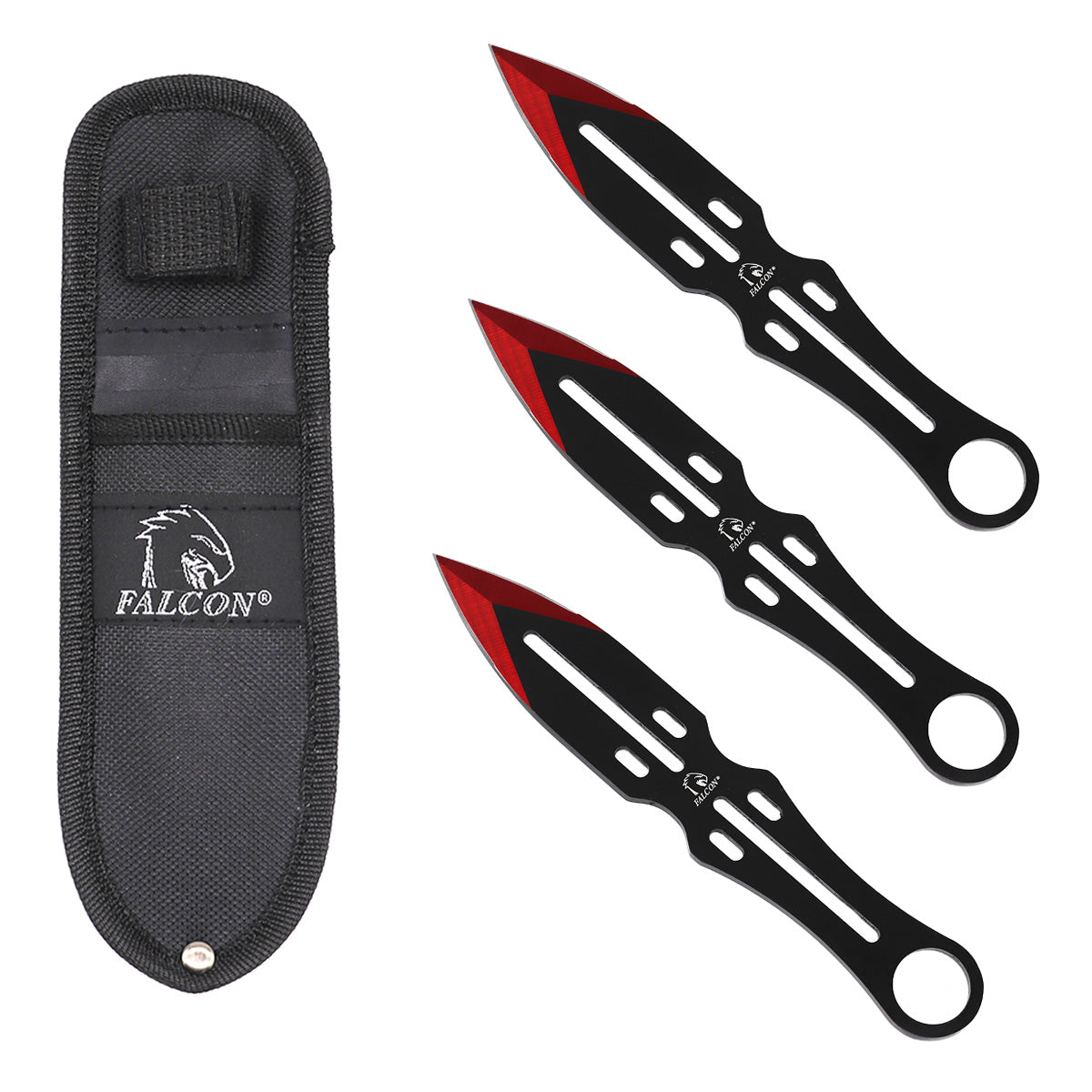 Falcon 3 PCS Red Throwing Knife Set.