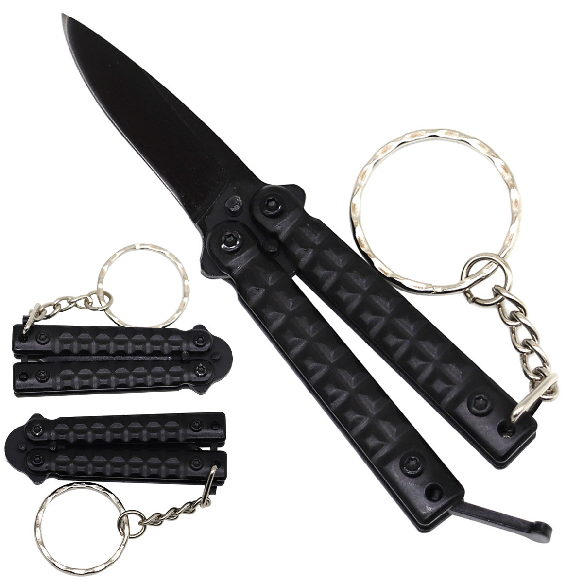 Butterfly Keychain Knife, 1.5" Blade | ABKD03BK