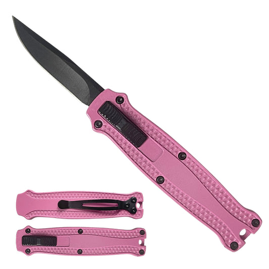 Mini OTF Knife with Pink Design