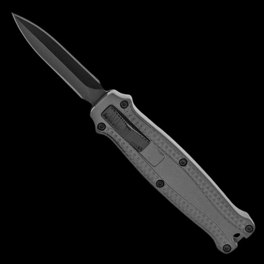 Gray Automatic OTF Knife - Double Edge Blade