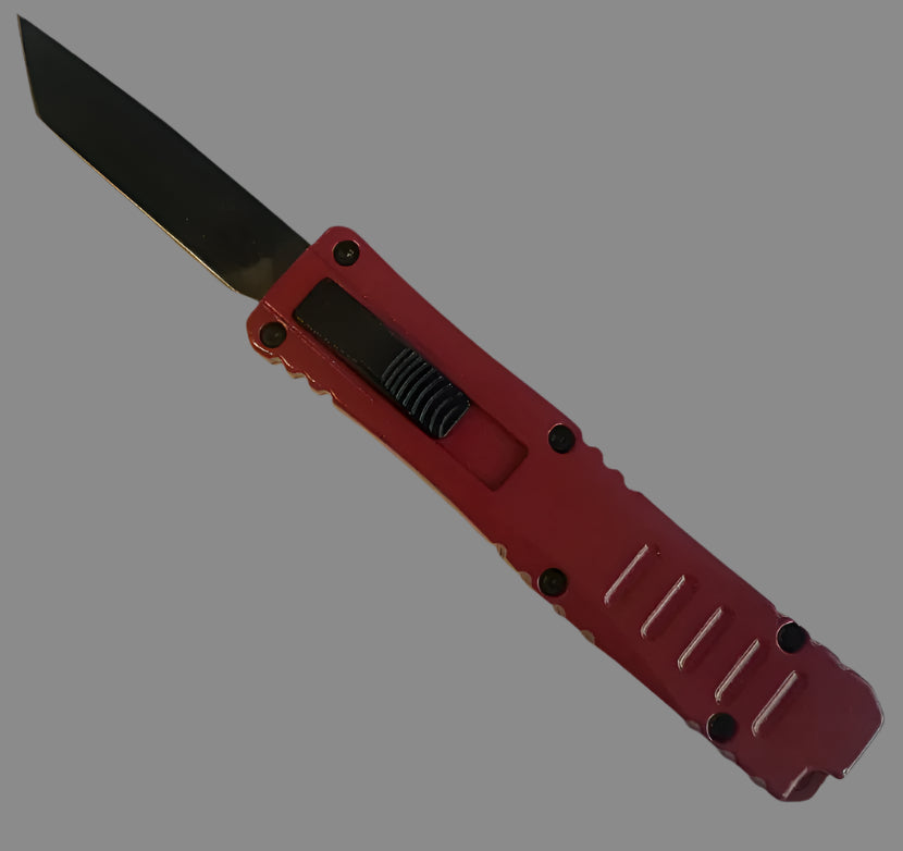 Mini OTF Knives - 2" Tanto Blade / Red Handle / OTF Knife