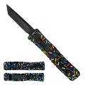 Mini OTF Knives - 2" Tanto Blade / Sprinkles Black Handle / OTF Knife