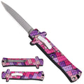 Mini OTF Knife - Pink Building Blocks Handle
