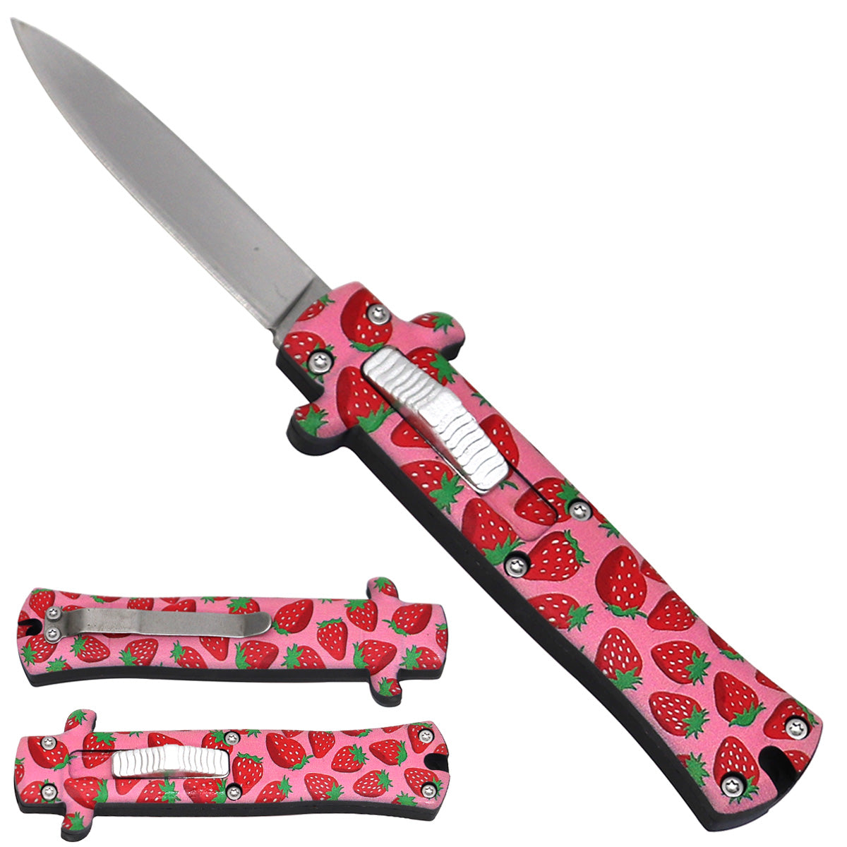 Mini OTF Knife - Strawberries Handle