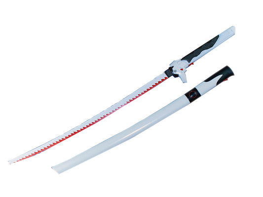 27" Blade White Fantasy Samurai Sword Katana w/ Wood Scabbar