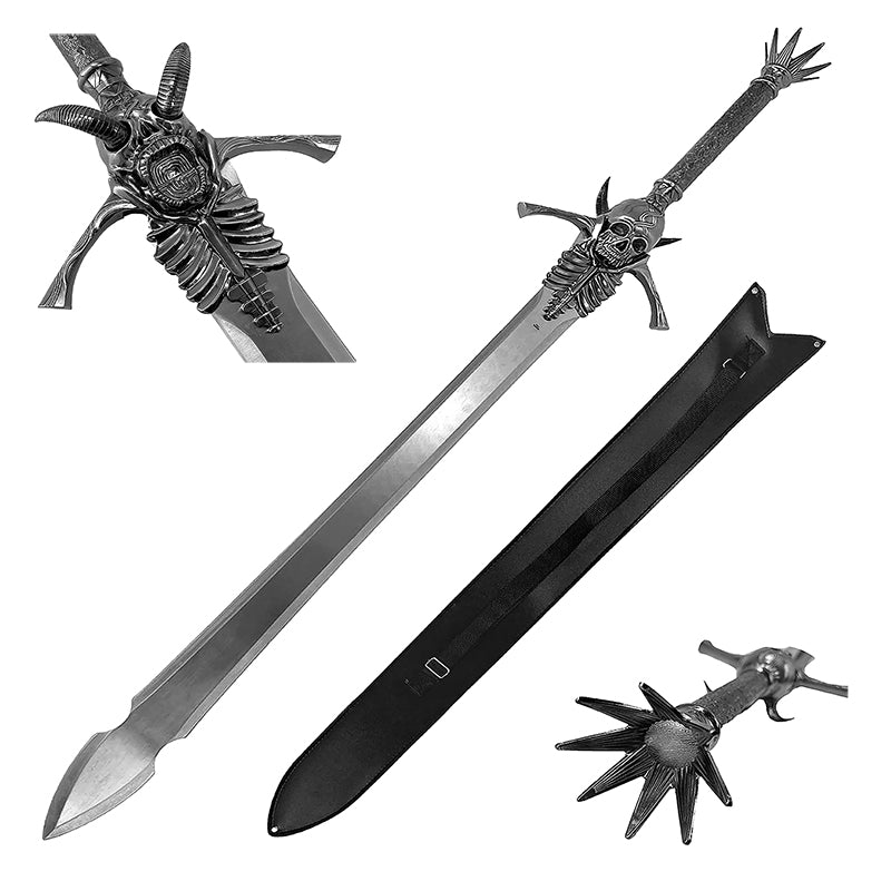 51" Overall Skull Fantasy Sword-w/black sheath