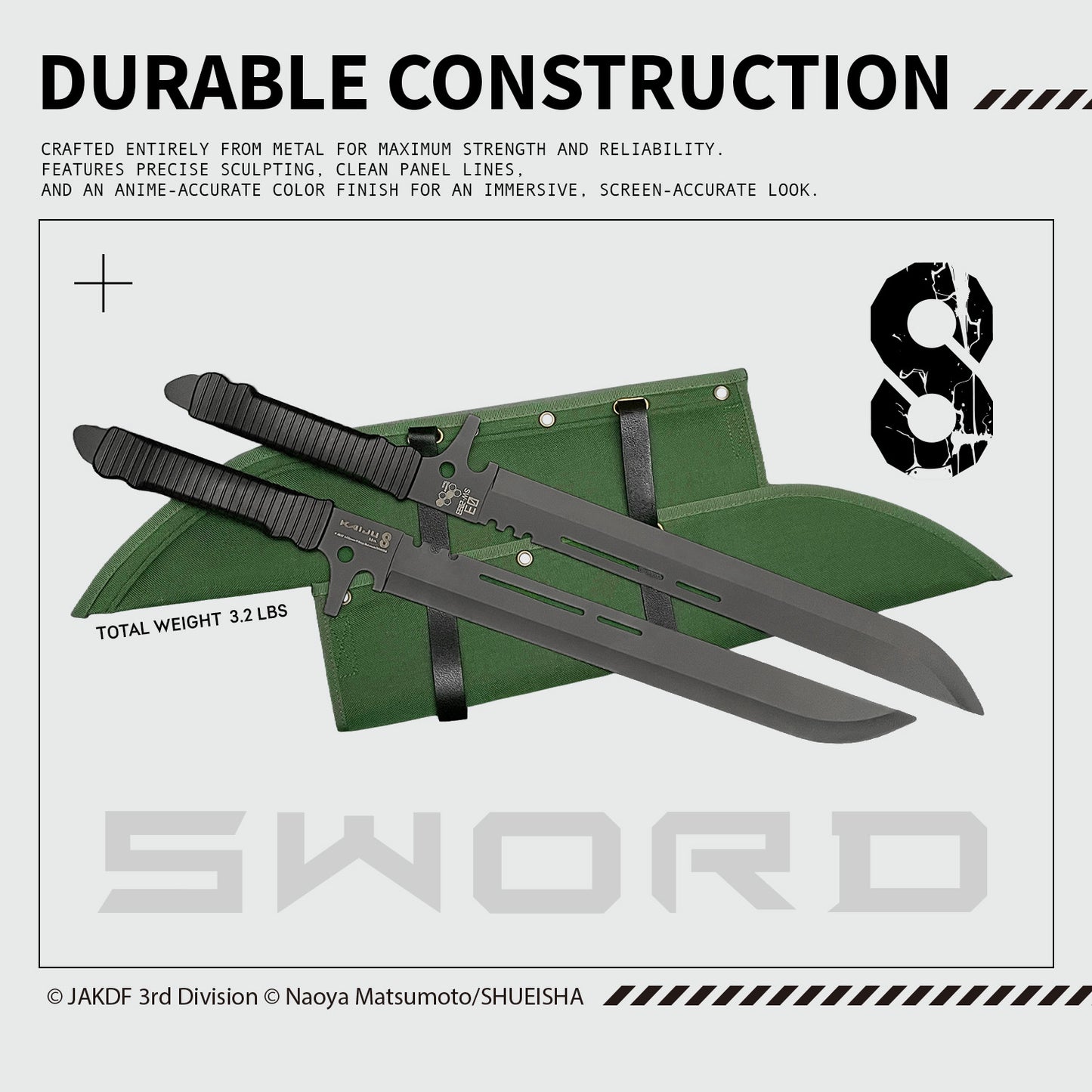 Officially Licensed  Kaiju No. 8 Metal Hoshina's Swords