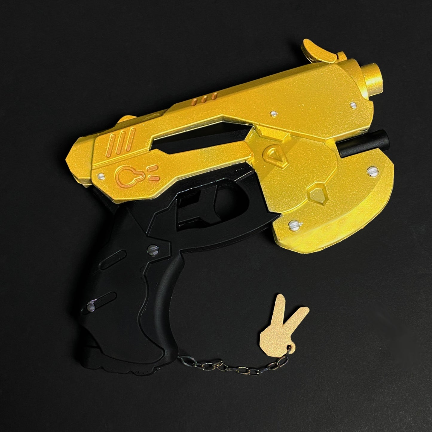 10" Gold foam pistol with Key Chain With Bunnie Ears