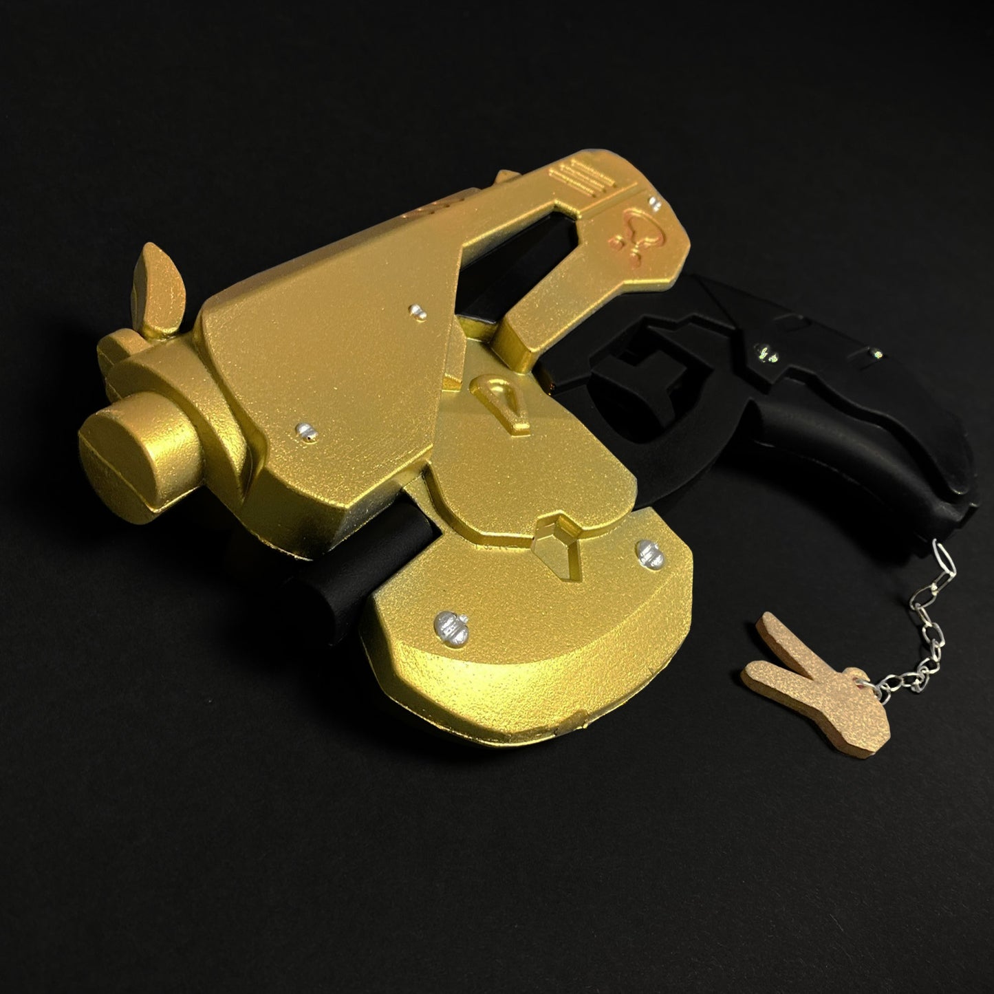 10" Gold foam pistol with Key Chain With Bunnie Ears