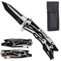 Falcon Black & Chrome Spring Assisted Pocket Knife