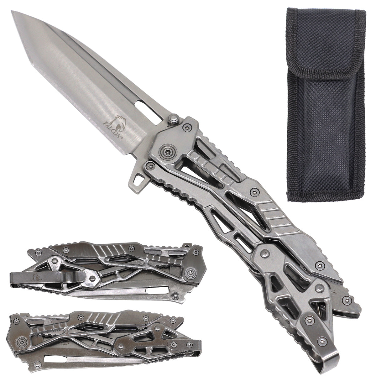 Falcon Chrome Spring Assisted Pocket Knife