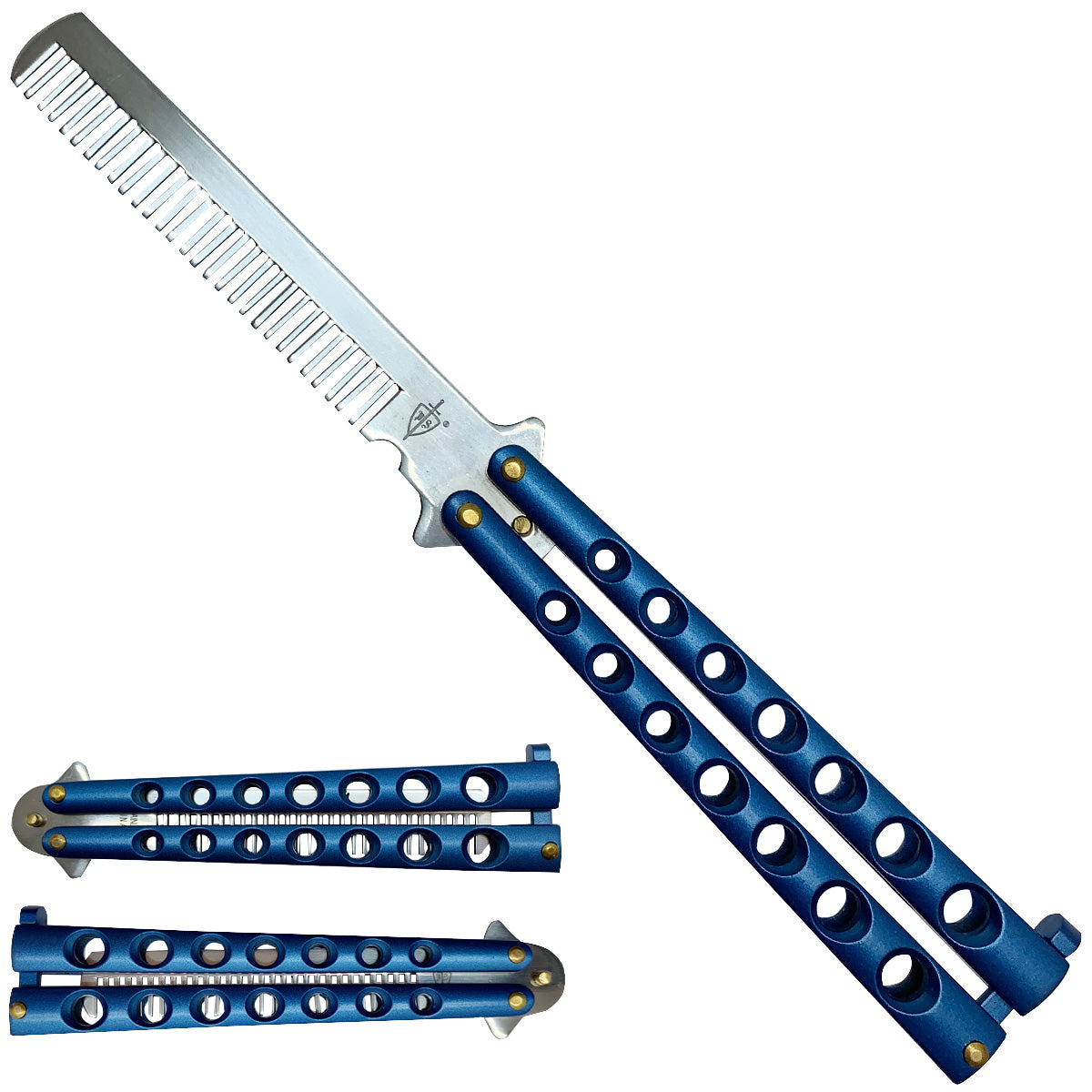 8.75" Blue Training Butterfly Comb