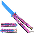 Donut‑Pattern Pink Balisong Trainer