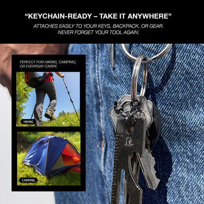 Falcon Black Multi-Tool - 2.7" 8-in-1 Multi-Tool Keychain
