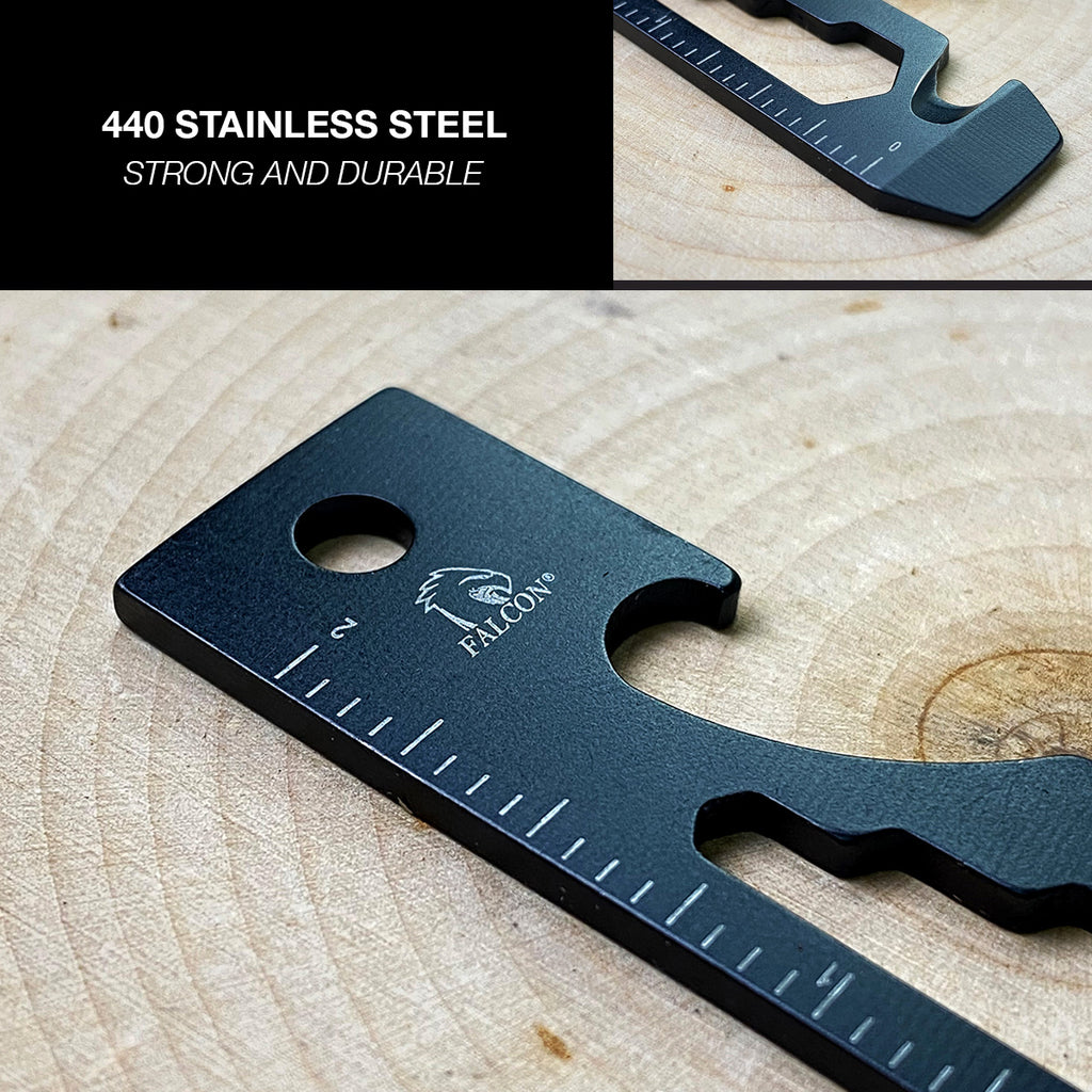 Falcon Black Multi-Tool - 2.7" 8-in-1 Multi-Tool Keychain