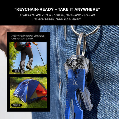 Falcon Blue Multi-Tool - 2.7" 8-in-1 Multi-Tool Keychain