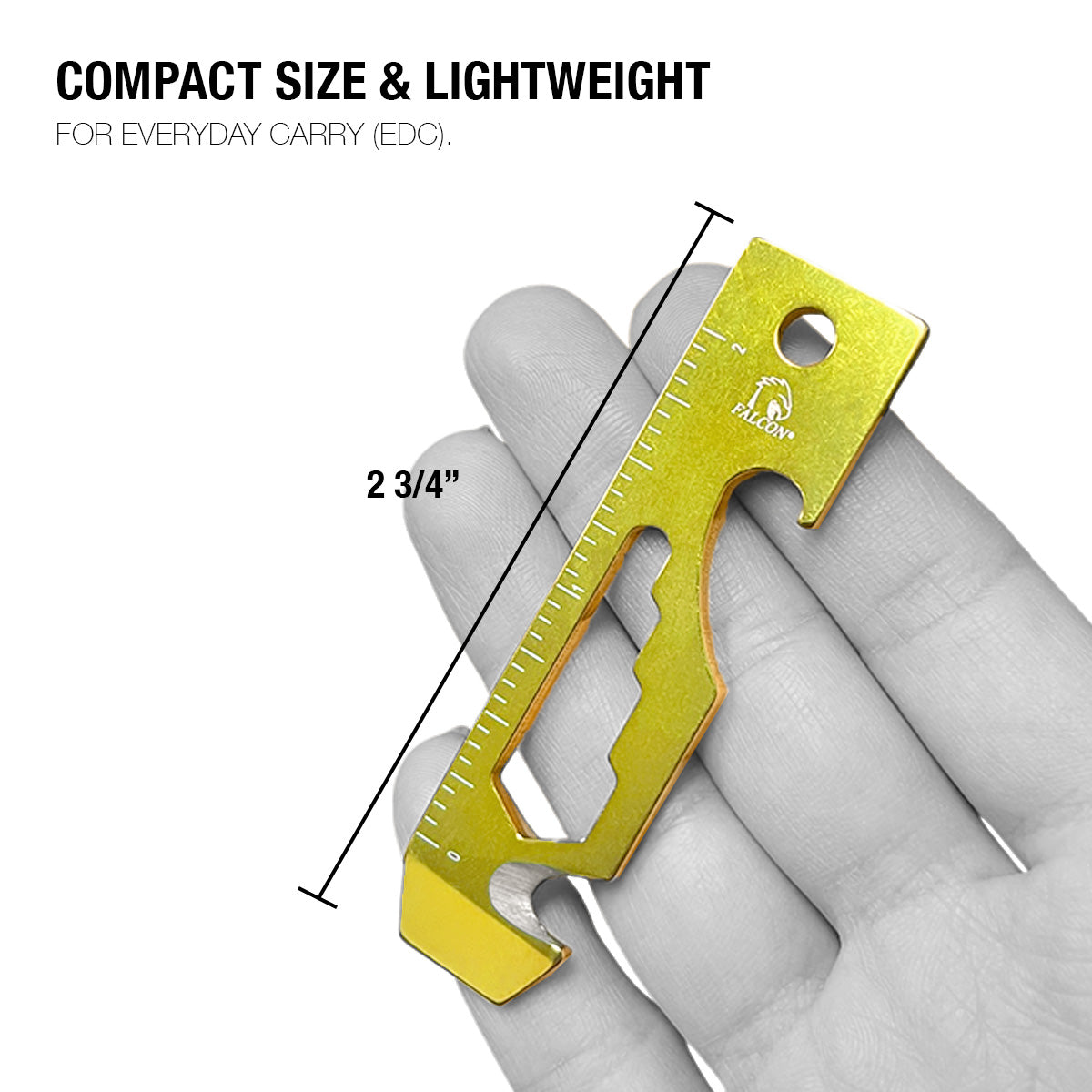 Falcon Gold Multi-Tool - 2.7" 8-in-1 Multi-Tool Keychain